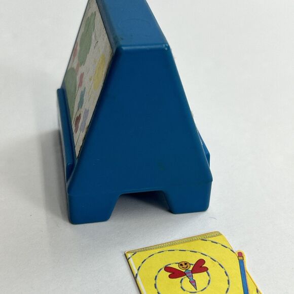 Vintage Fisher Price Little People Blue Nursery School Art Easel With Book - Picture 6 of 11